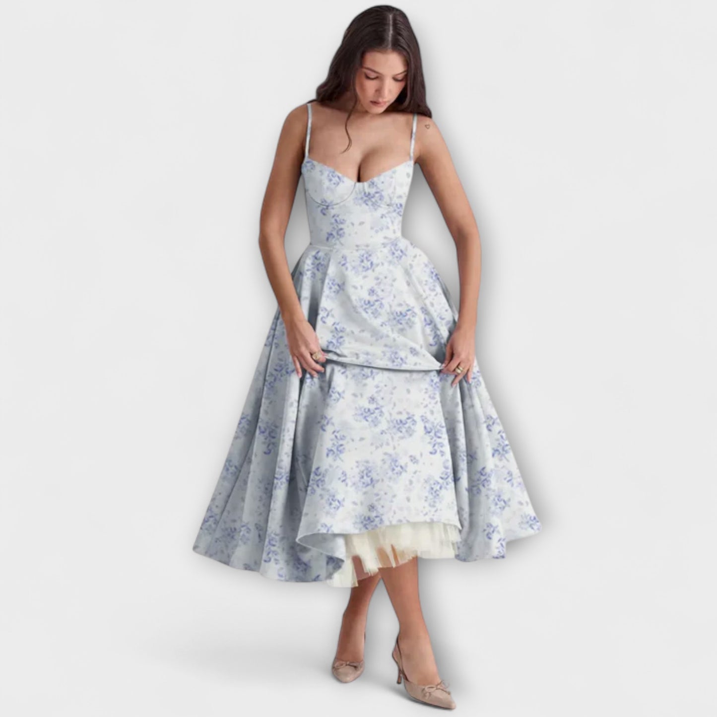 Elisa – Blomstret Midikjole